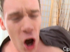 Watch this hot stud take on a pack of horny asses in a wild Orgy