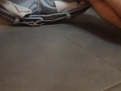 a employee came to work and wanks off. jizm on the floor