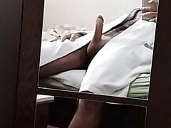 big cock caressing session after shower