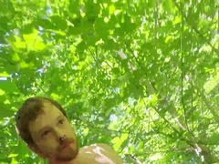 Ambling nude outside