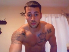 sexy muscle dude shows off (no cum)
