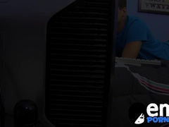 Amateur twink fuck his pierced boyfriend in doggy style