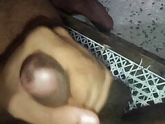 Big black cock gets Handjob in slow motion