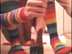 Tight FemBoy Rides Huge Dildo & Jerks His Beautiful Cock 6