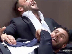 Horny muscle hunk couple enjoys passionate anal sex together