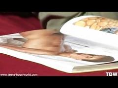 Naughty twink sucking hard on his buddy's big cock