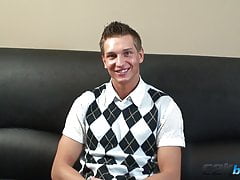Cute twink Petr cums all over himself after exciting solo