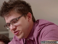 Two studs jerking off their cocks before bareback session