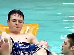 adorable jock attempts out piss before being raw nailed by the pool