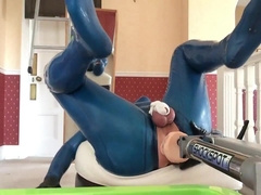 Chastity Anal Fucking Machine for PVC Sissy