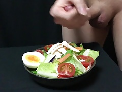 Cumshot on Salad