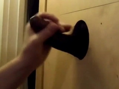 BBC getting sucked at homemade glory hole with CIM12