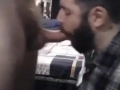 Sub sucking and feeding on his man's load 2