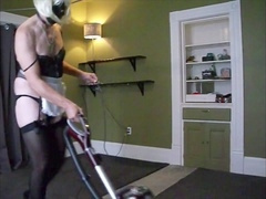 Sissy maid, sissy cock, high heels crossdressing and stockings