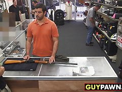 Handsome guy offered a backroom threesome deal by two homos