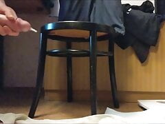 jerking off my big long white cock with lot of cum in slowmo