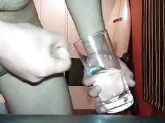 Cum into water