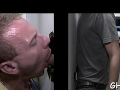 Bitches suck cock through a hole
