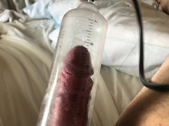 Pumping with a Revo inwards then jizzing into Rev1000