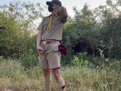 Kinky Guy Scout jizz in public.