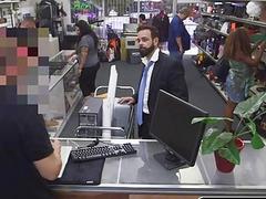 Pawn shop customer is ridden hard by the boss