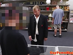 Pawnbrokers fuck straighty and facialize him