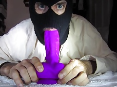 TRIPLE FETISH PLAY WITH MY HUGE PURPLE DILDO