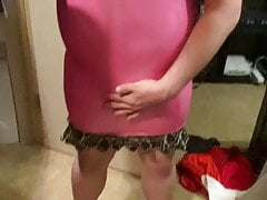 Wearing Bianca Beauchamps Sexy Pink Latex Dress