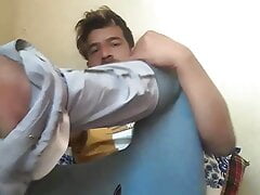 Asian boy undresing