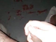 Cumshot at the adult shop