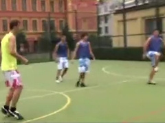 Soccer boys orgy in locker room