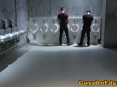 Eyes Covered hairy man facializing predominant jock