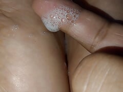 Fingering deep pussy