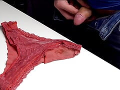 I stole my stepsister's dirty panties and secretly masturbated on them, staining them in my sperm.