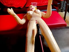 He Fucks an Inflatable Blonde, and a Powerful Sex Machine Fucks Him in the Ass, Moaning and Smelling Sex All Over the Sexroom.