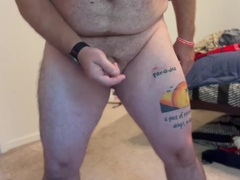 Dadbod Takes Piercings Out And Jerks Off From Flaccid To Hard