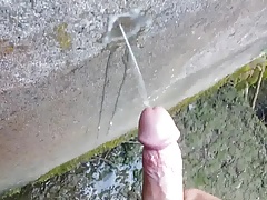 Cum on concrete