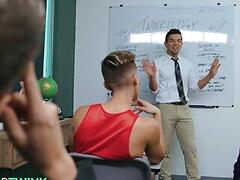 Exciting Twink Groupsex wt Sensual College Proffessor