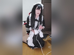 [crossdressing] Japanese Crossdresser Masturbating In Maid Outfit