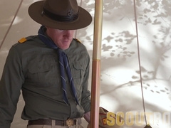 ScoutBoys - Dangled, magnificent, sandy-haired Legrand barebacks 2 studs in a tent