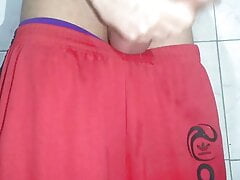 Horny masturbating hiding in bathroom