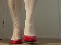 Walking in heels and knee socks