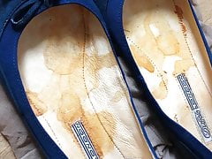 Cum on GF Blue Flat Ballerinas (5. Shot)