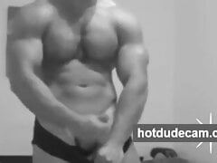 Big beefy hunk jerking off