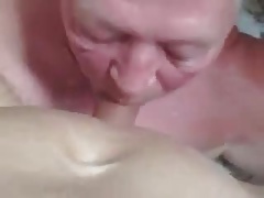 Older grandpa sucking a clean nice big cock