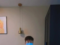 Stud in yellow t-t-shirt and pantyhose drains and spunks at home