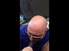 Sucking hard black cock early morning at the park