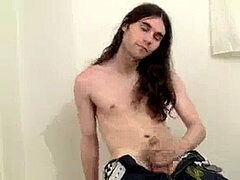 lengthy haired Genji jerking enormous cock before cumshot