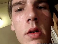 Young Jay Marx jerks off while smoking in the hallway