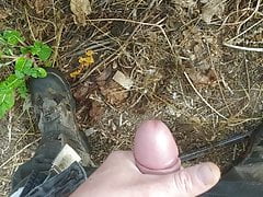 Hard cock cumshot at work